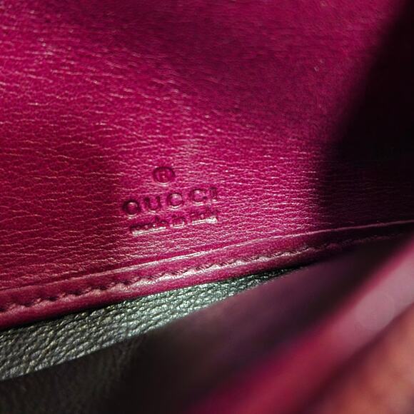 Gucci Plum Burgundy Leather Wallet with Gold Horseshoe Spur Clasp Authentic - Picture 6 of 10